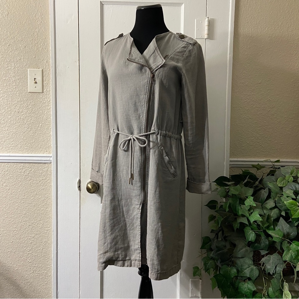 Michael Stars Linen Olive Green Minimalist Dress